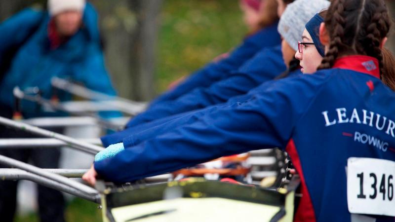 Picture of students rowing