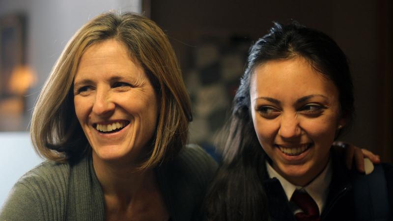 Picture of the Head of School and a student smilling