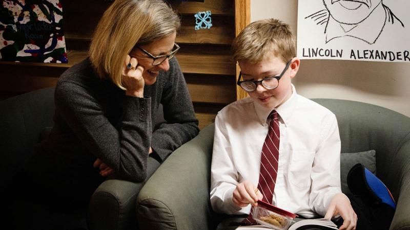 Picture of the Head of School and a student