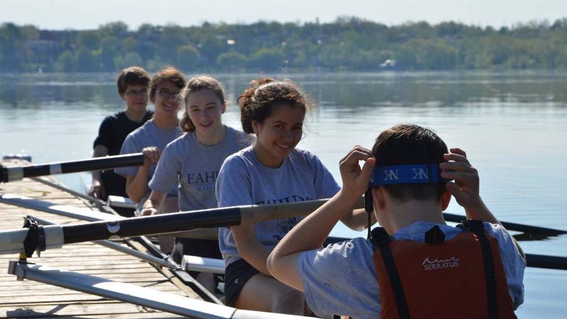 Picture of students rowing