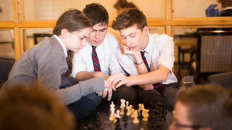 Picture of students playing chess