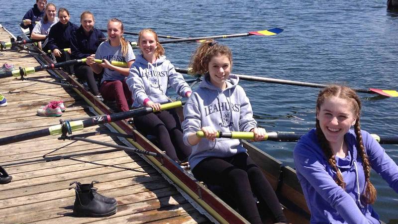 Picture of students rowing