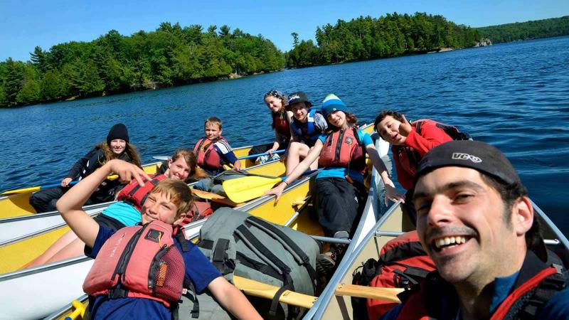 Picture of students in canoes