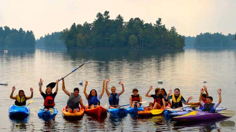 Picture of students kayaking on a lake